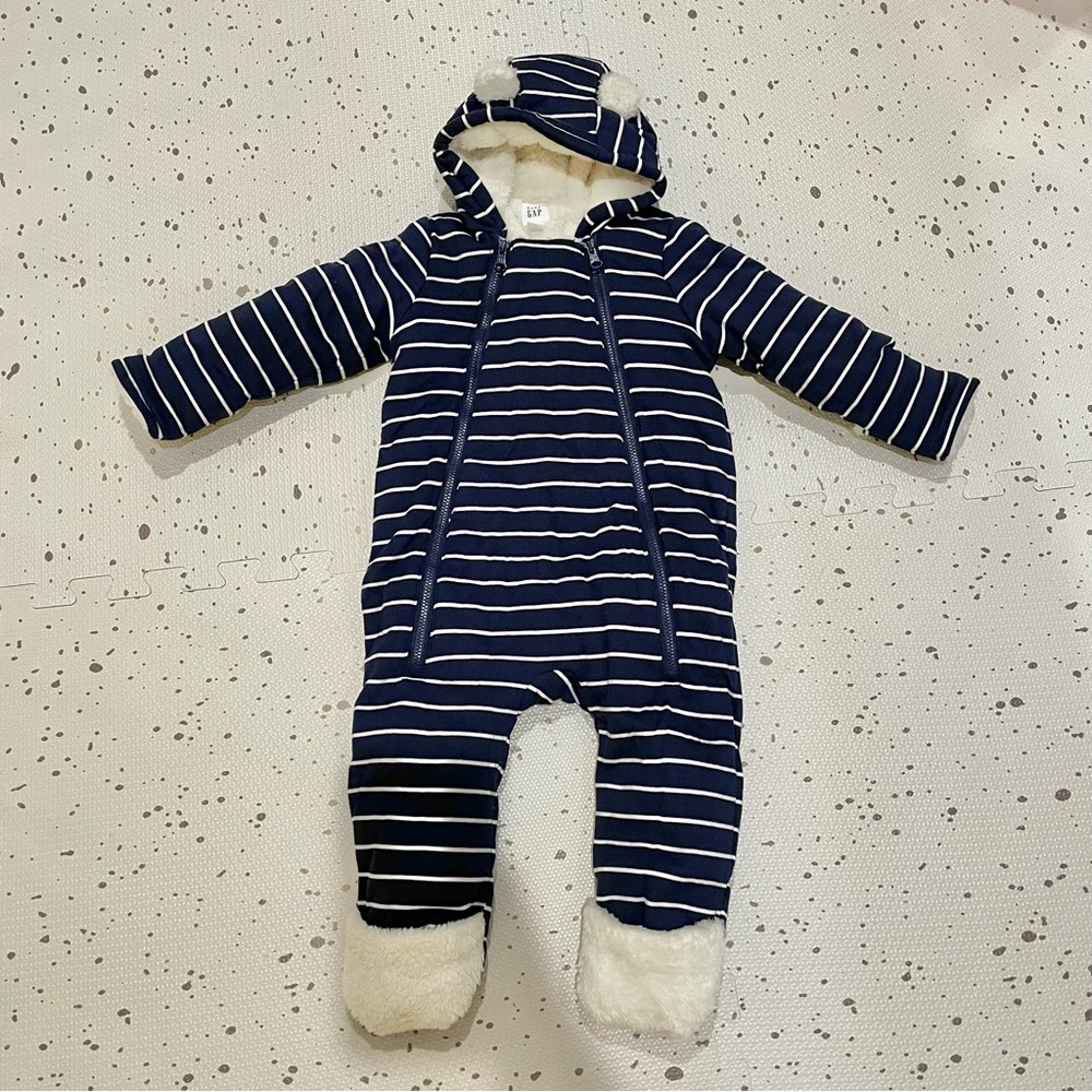 Gap | Baby Bear Sherpa-lined Bunting sz 6-12m (like new)